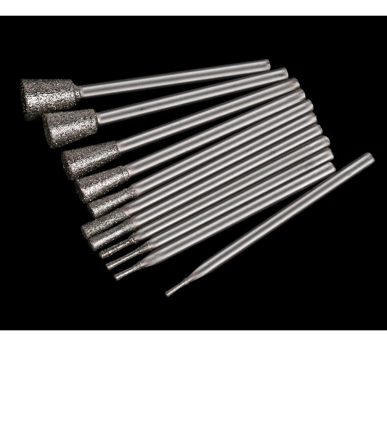 钎焊磨头金刚石磨头粗砂石材雕刻钻头玉雕工具套装金刚砂磨头原石去皮