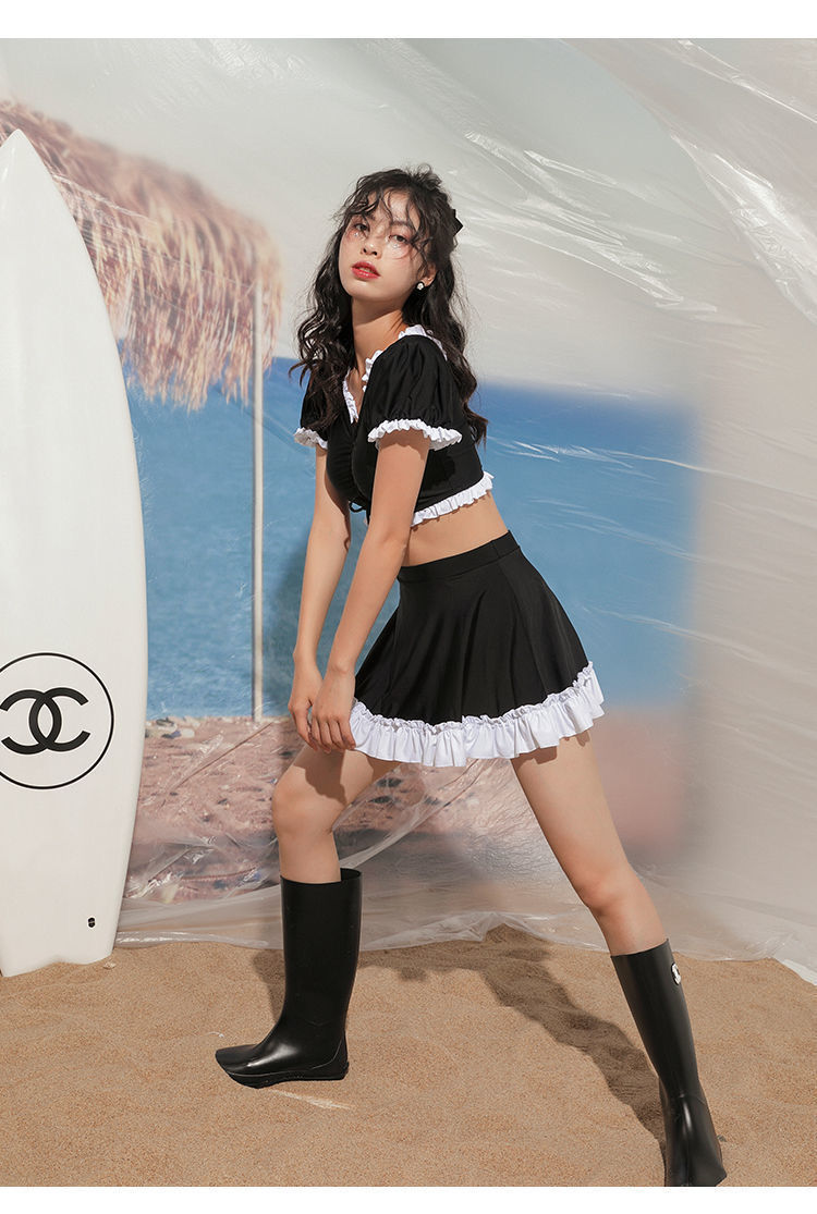 泳衣女少女生泳装初中学生青少年高中生水上乐园咏衣遮肉遮肚子显瘦