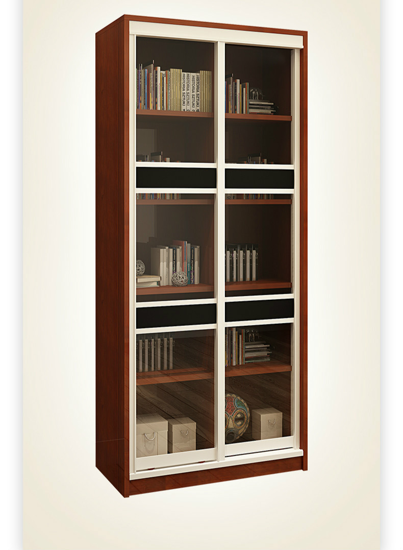 约玻璃移门书柜书架合文件柜储物柜办公柜收纳柜书橱款1.