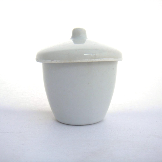 定制 瓷坩埚 30ml 化学实验坩埚 高温坩埚 带盖 耐高温 陶瓷坩埚