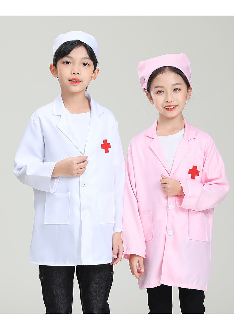 医生服装护士服女孩过家家白大褂表演服幼儿园角色扮演服装医生服100