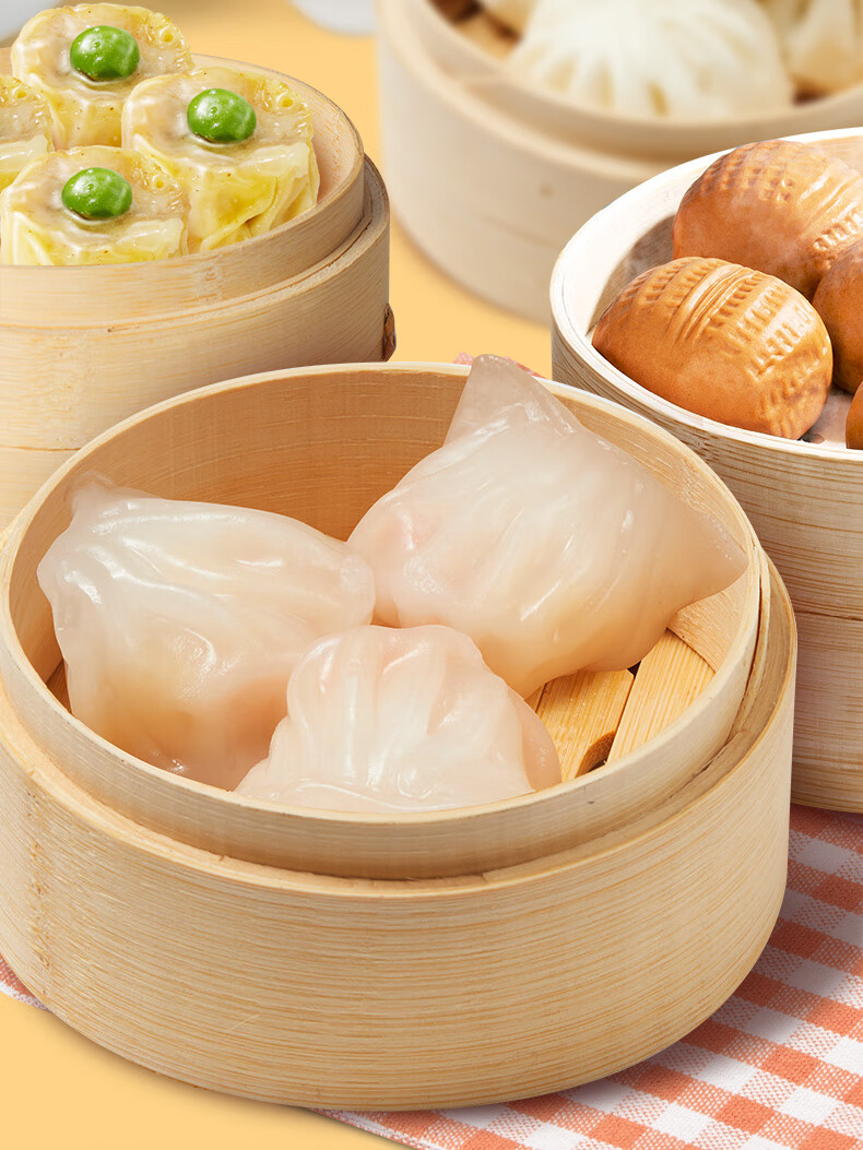 广州酒家广式早茶点心四大天王虾饺干蒸叉烧包子早餐懒人方便食品