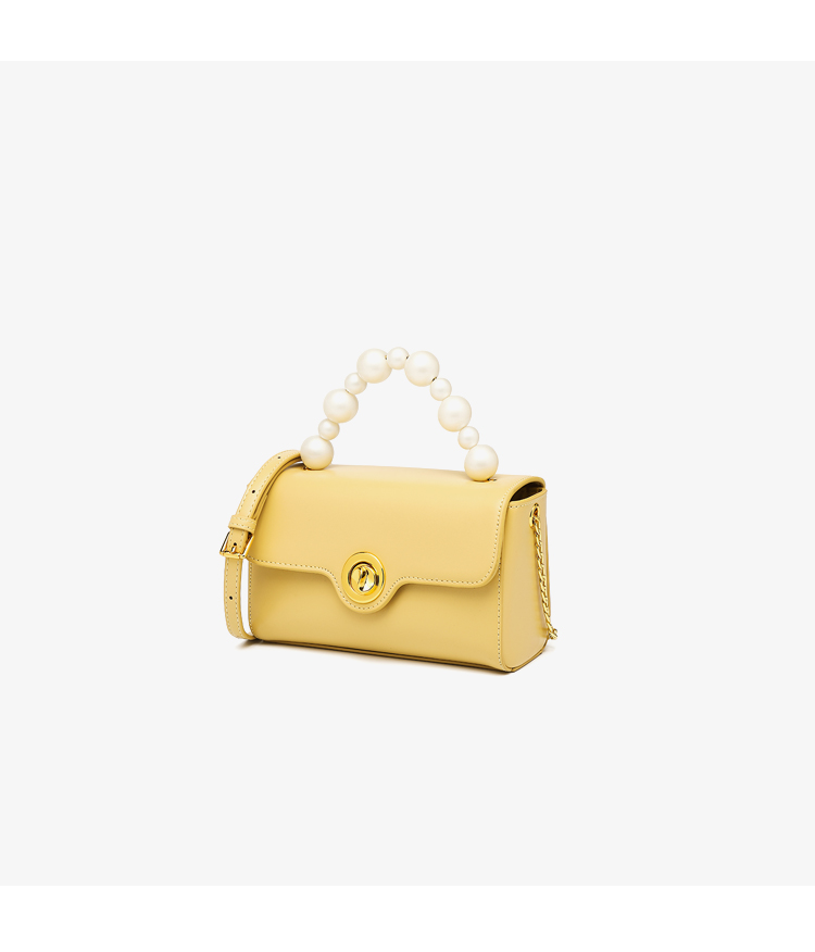 七夕&vovf 轻奢品牌牛油果绿盒子包女2022新款通勤珍珠手提包简约小众