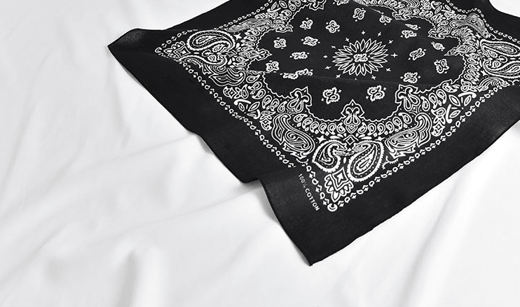 方巾嘻哈头巾发带围巾丝巾男女士潮街舞嘻哈方巾百搭领巾棉布款蝴蝶黑