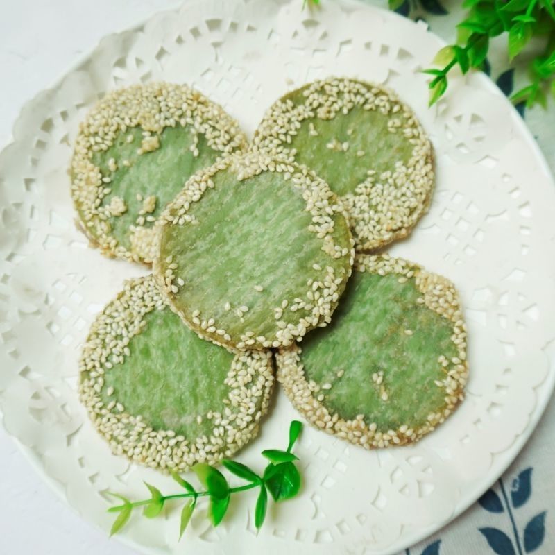 半成品小吃早餐零食糕点健康绿色食品 绿茶饼12个 地瓜丸20个【图片