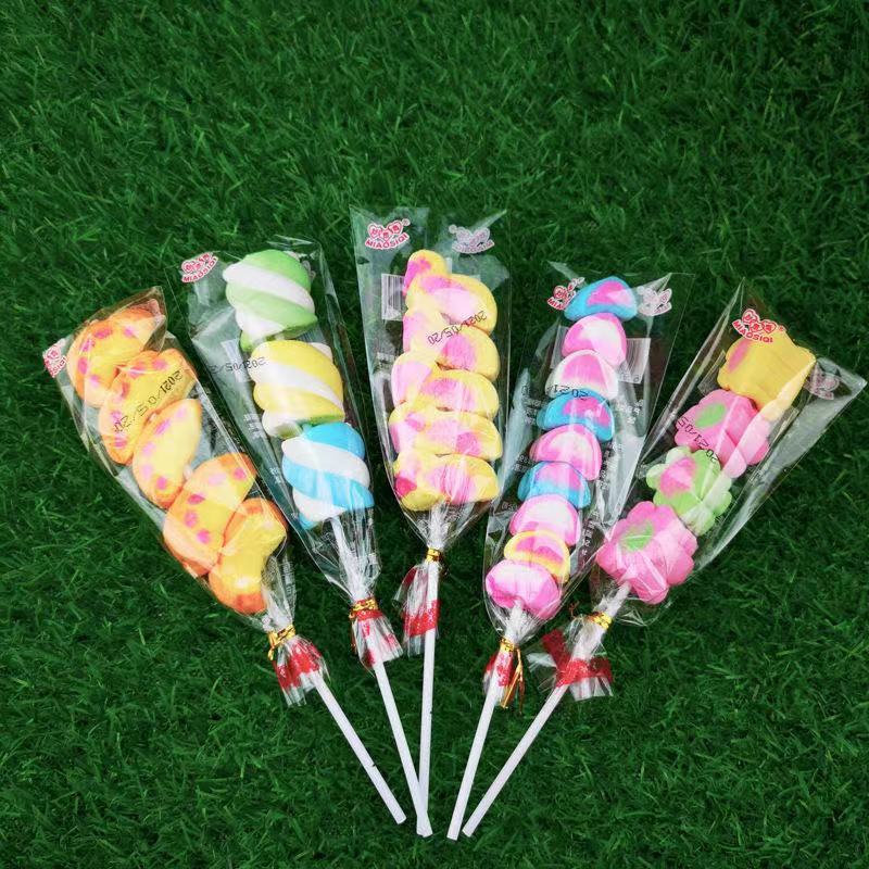 棉花糖串造型彩色棉花糖夜市地推摆地摊六一节棒棒糖奖品零食 商超
