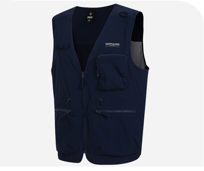 诺诗兰多口袋马甲男春夏户外透气快干弹力钓鱼防晒速干nvttb5457e