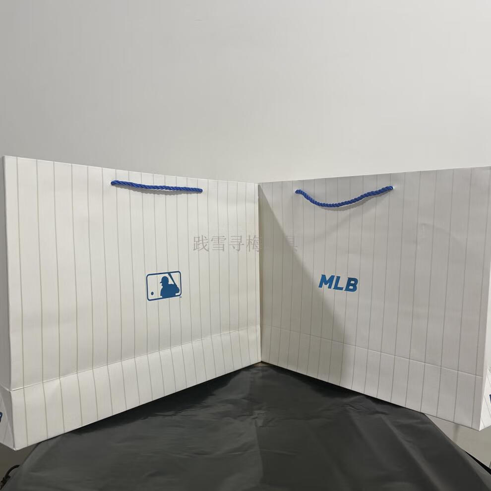 队白牛皮纸袋手提袋包装袋购物礼品袋棒球帽大号横竖款 小号mlb手提袋