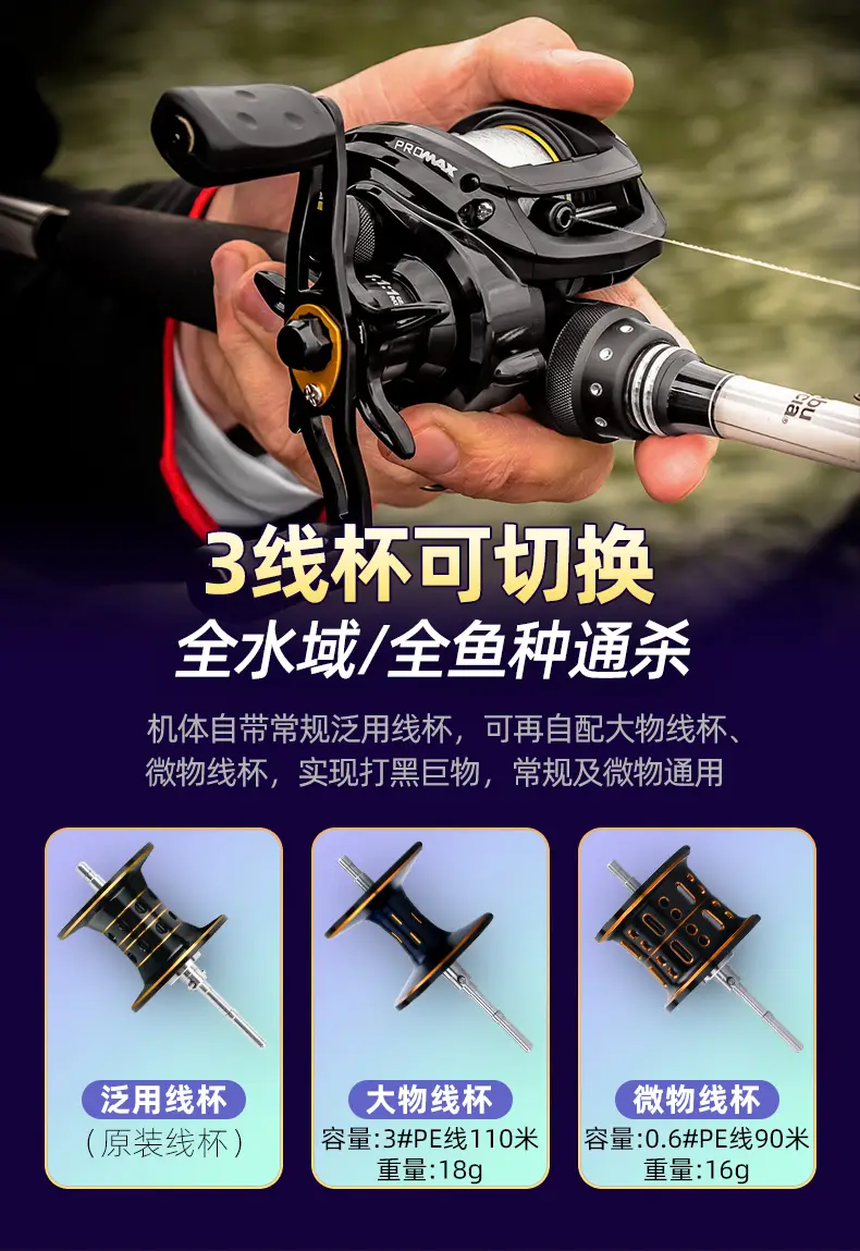 abugarcia阿布pmax3水滴轮微物路亚金属鱼线轮p3防炸线远投磁力刹车