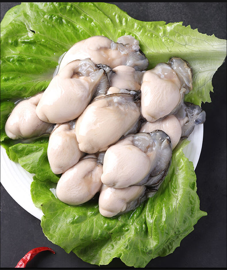 生蚝新鲜牡蛎生蚝肉鲜活当天现剥生去壳新鲜蚝肉 6盒高质量精品生蚝肉