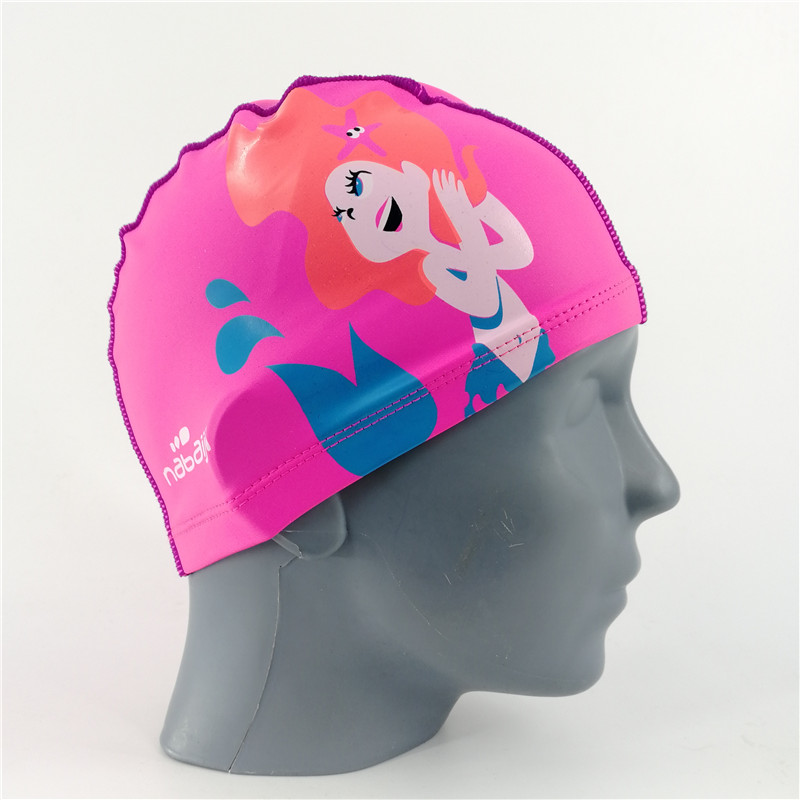 迪卡侬(decathlon) 硅胶网布泳帽女男儿童防水舒适长发游泳护耳