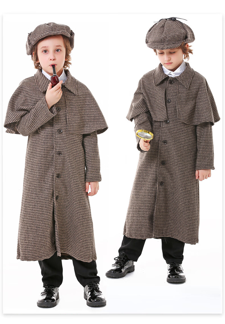 万圣节服装cosplay儿童成人夏洛克福尔摩斯服装侦探神探表演出服 成女