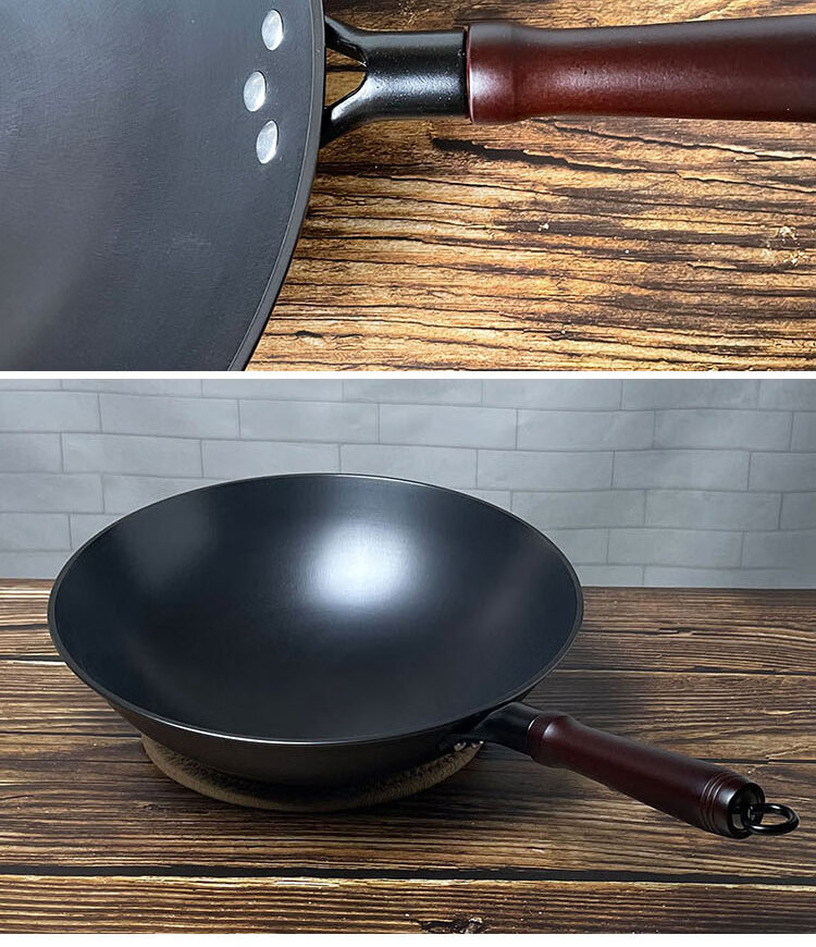 好物花行氮化铁锅铁锅手把柄小尺寸窒化陆川凹面电磁炉专用铸铁纯生