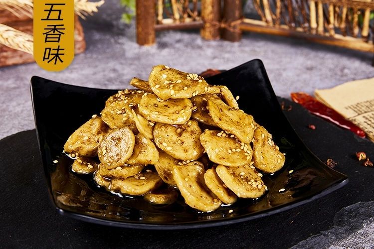 麻辣面筋圈面筋辣条烤面筋油炸面筋圈手工健康美食现做现发 蒜香4包80