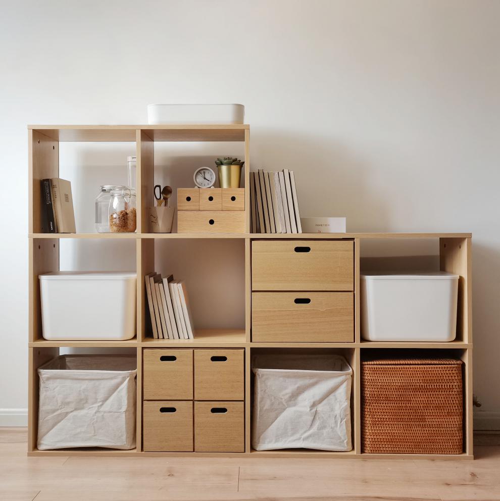 卡莱克格子柜 白橡简约日式自由组合落地卡莱克收纳格子置物书架书柜