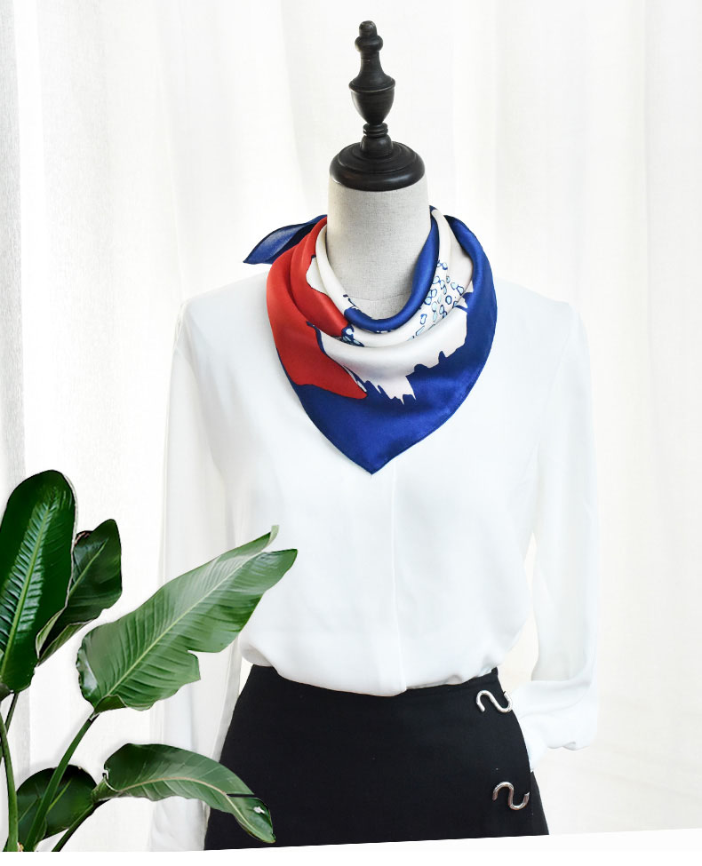 小方巾丝巾女春秋款洋气时尚围巾薄韩国百搭职业小hsy 奥利弗绿