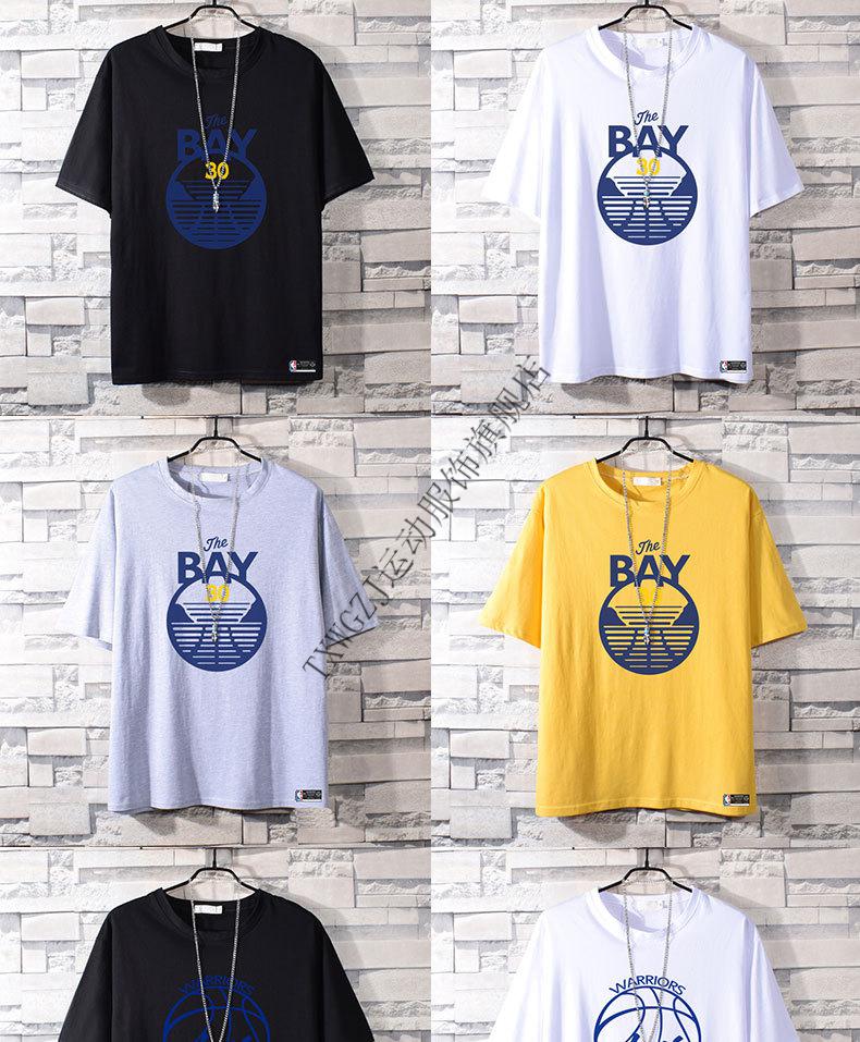 腾讯体育nba官方旗舰店nba短袖勇士斯蒂芬30号纯棉透气美式蓝球衣运动