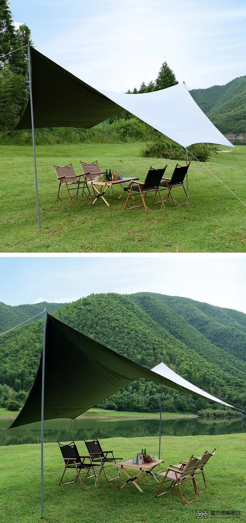 牧高笛全遮光黑胶天幕户外大天幕黑胶涂银超轻防雨防晒野外露营沙滩