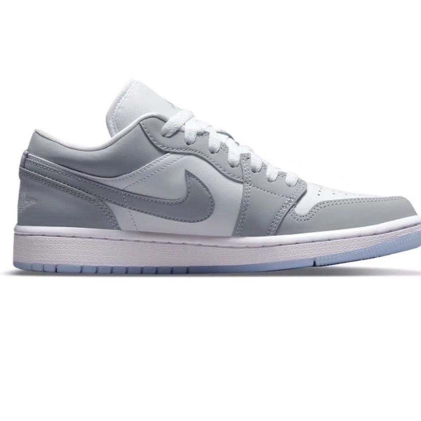 纯原进口全aj1低帮白灰男鞋休闲鞋女鞋运动鞋板鞋倒钩 浅灰色 35.