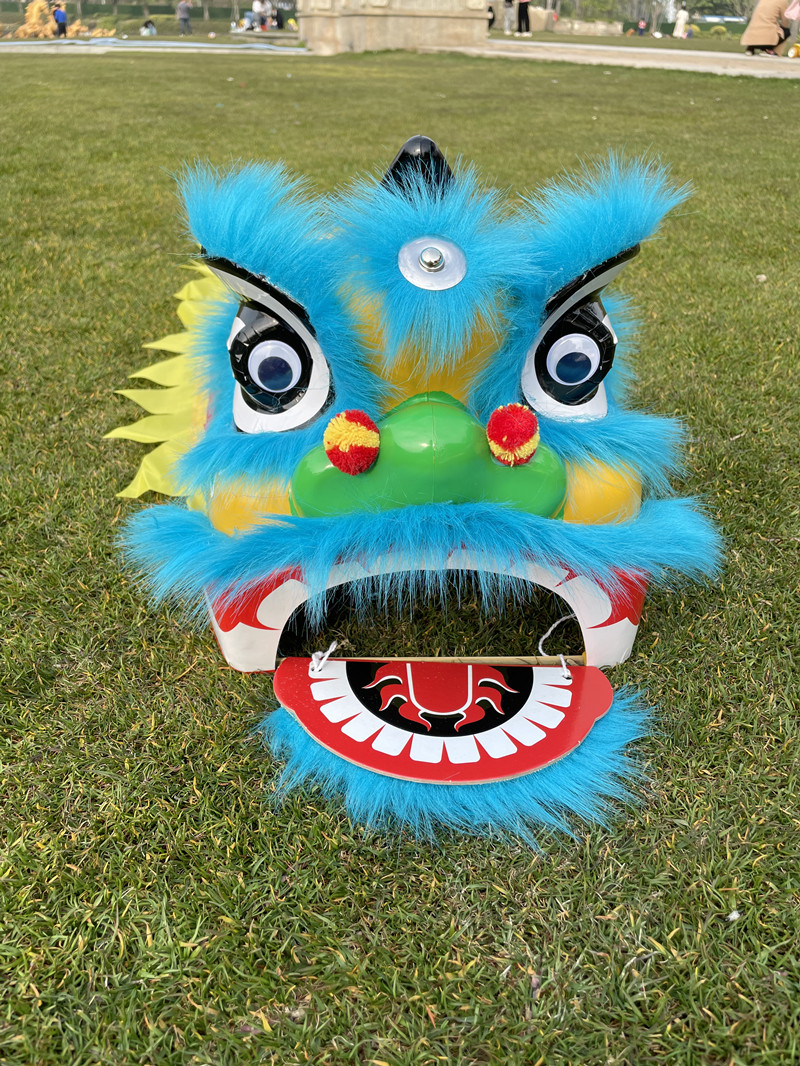 塑料耐摔舞狮子儿童舞狮道具整套儿童舞狮子儿童舞狮头醒狮舞狮头 玫