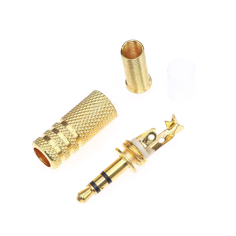 5mm耳机插头 立体声双声道 电脑音响音频插头 焊接接线头 双声道插头