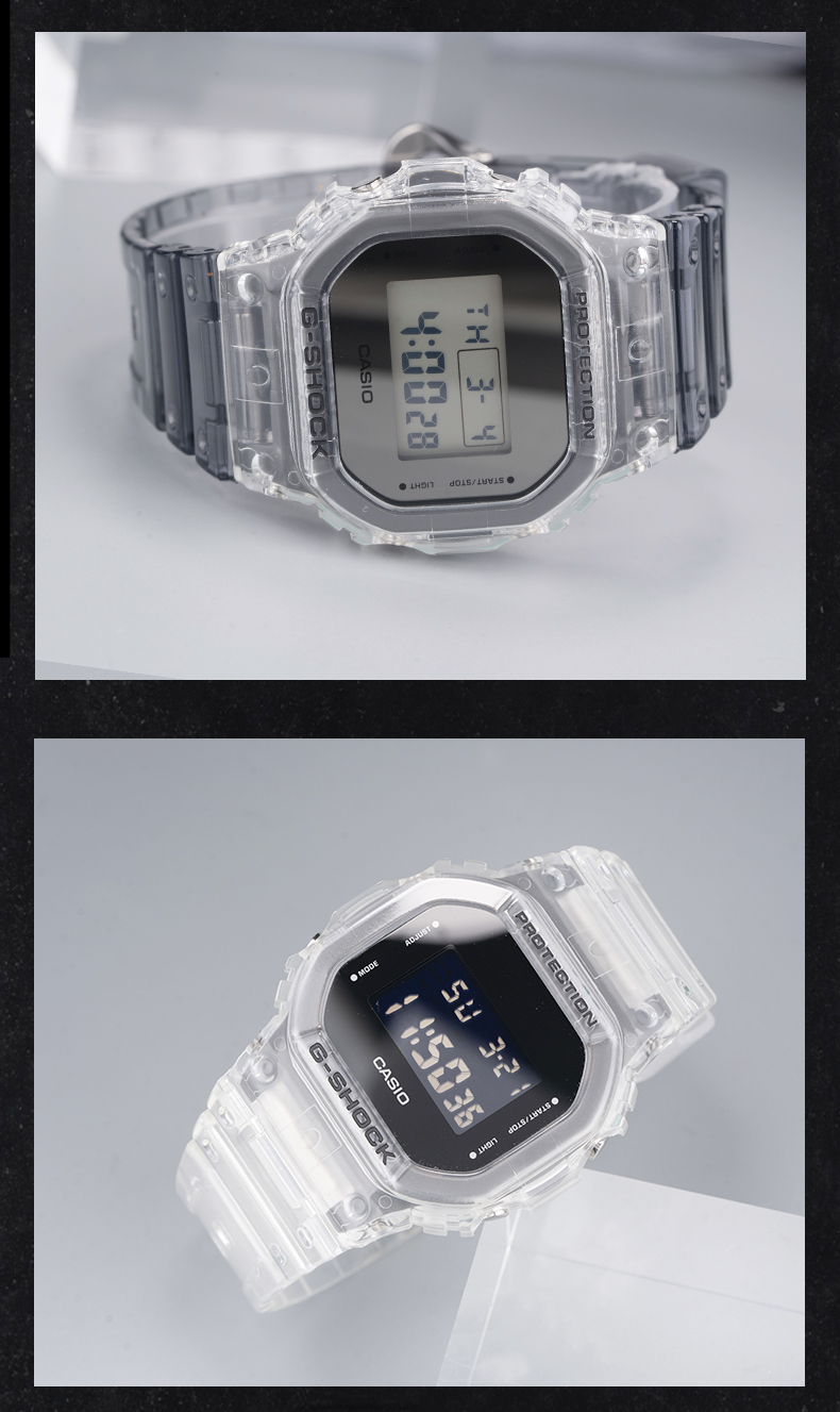 【京选品质】卡西欧冰韧系列透明小方块g-shock手表男dw-5600ske-7a