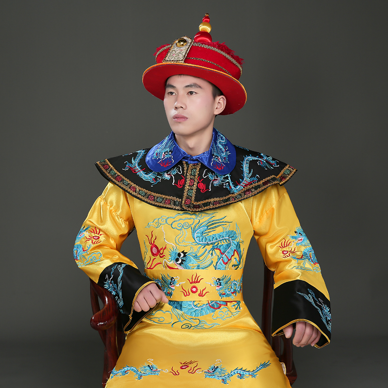 探阅清朝龙袍皇帝服装成人男古装表演服装影视清朝婚礼演出服影楼写真