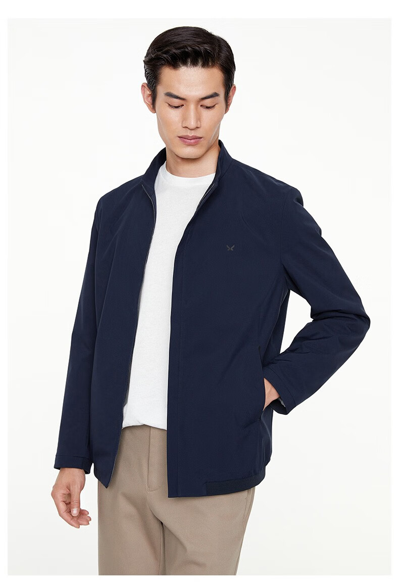 九牧王男装夹克男外套春季新款中青年男士上装翻领外套纯色百搭柔软