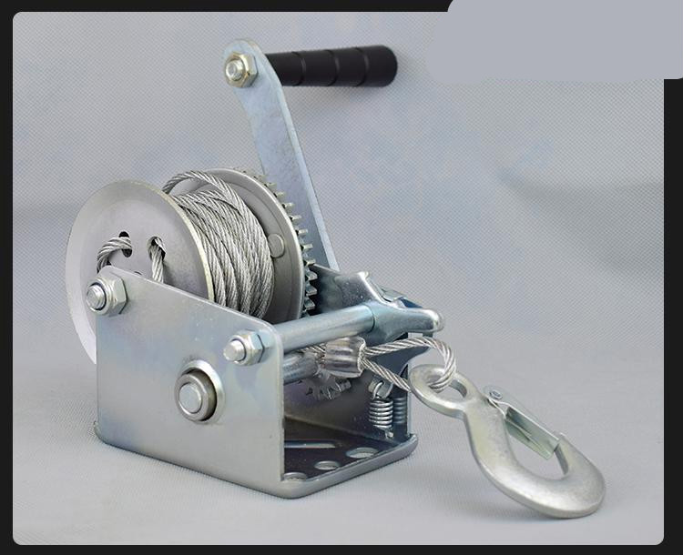 自锁式手摇绞盘手动钢丝绳葫芦提升卷扬机绞盘轮牵引吊机小型家用600