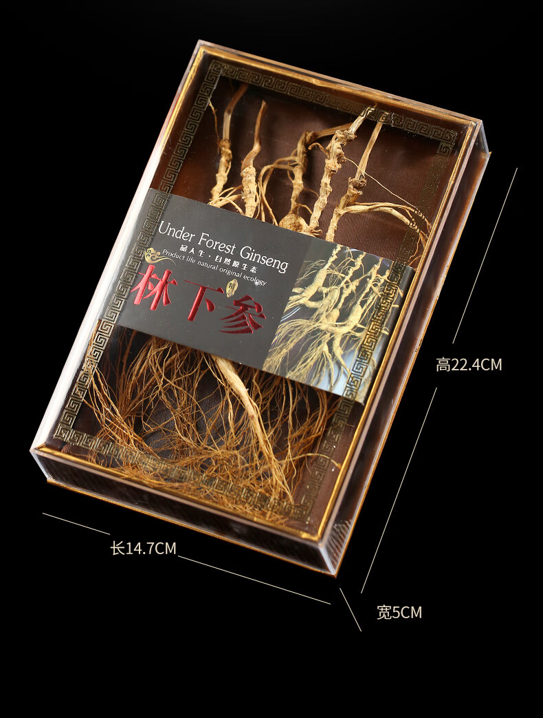 北京同仁堂20年林下参礼盒长白山人参野山参东北干参野生五枝装吉林山