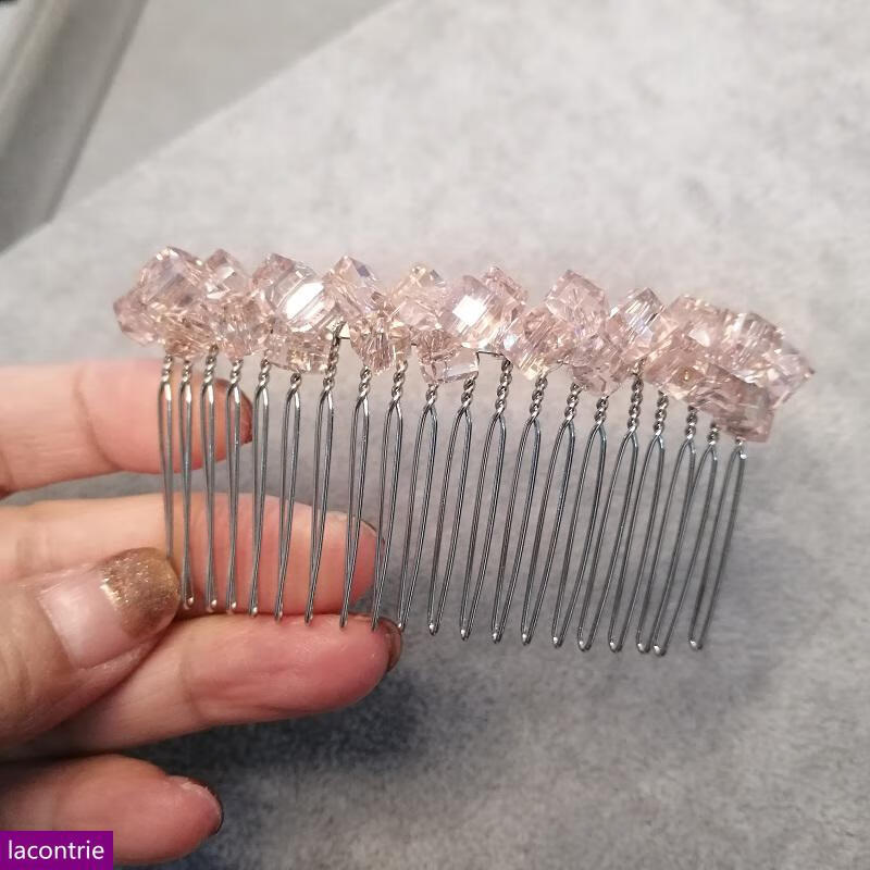 lacontrie韩版水晶发梳插梳刘海梳盘发梳碎发梳一字梳网红ins发饰8