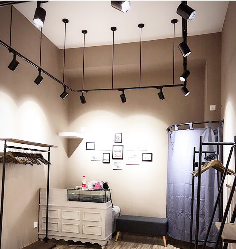 5米1米轨道条射灯led轨道灯服装店吊杆伸缩长杆悬挂桥架磁吸轨道灯