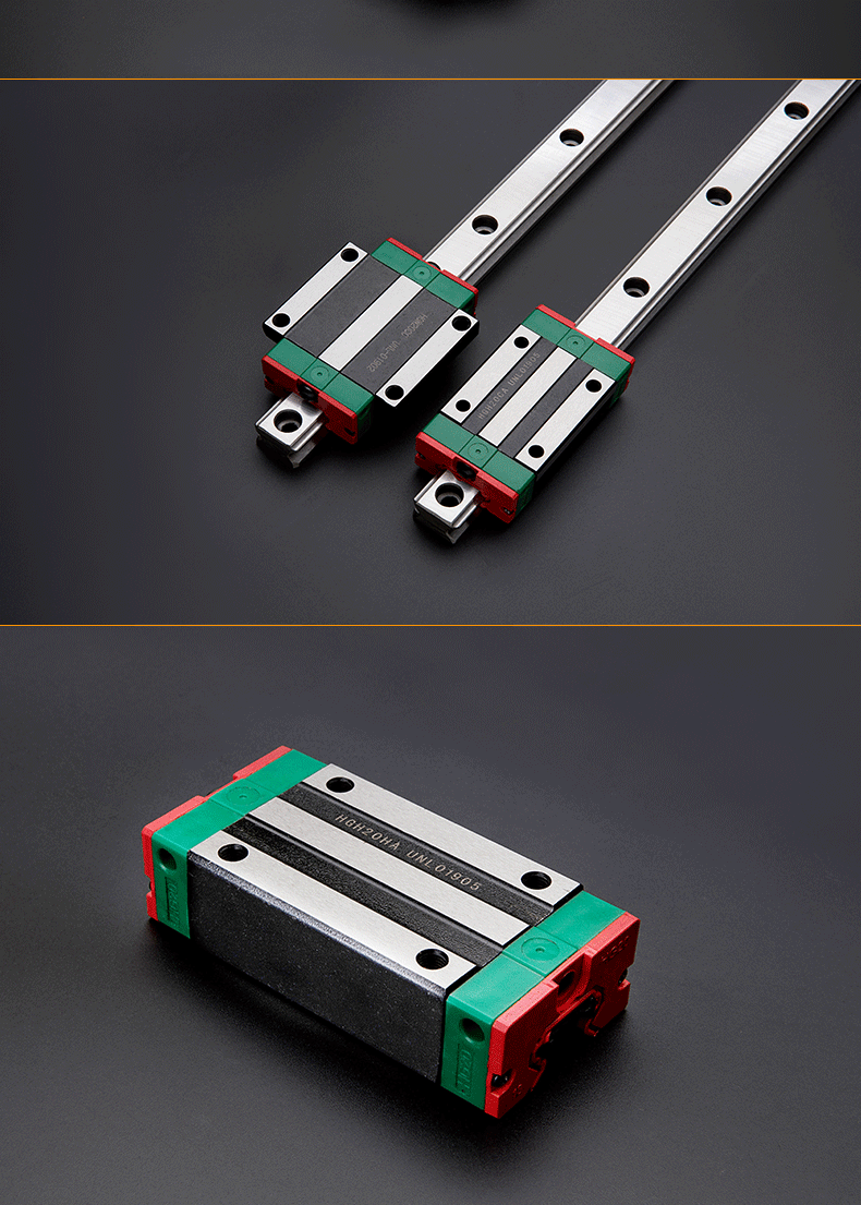 國產直線線軌滑軌滑臺導軌滑塊152030355565cacc方型法蘭型hgr25導軌