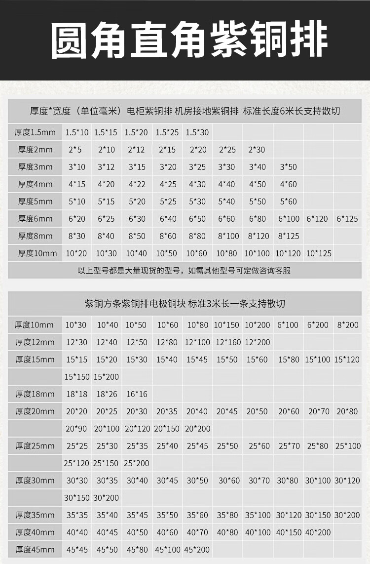 t2紫铜排扁条t3镀锡母线排tmy纯红铜条方块板汇流排加工接地铜排2mm
