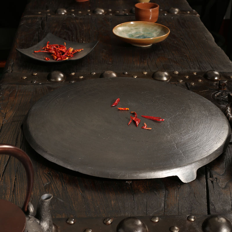 运锋 煎锅煎饼锅 家用铸铁煎饼鏊子摆摊杂粮饼煎锅商用两面煎炸鱼锅