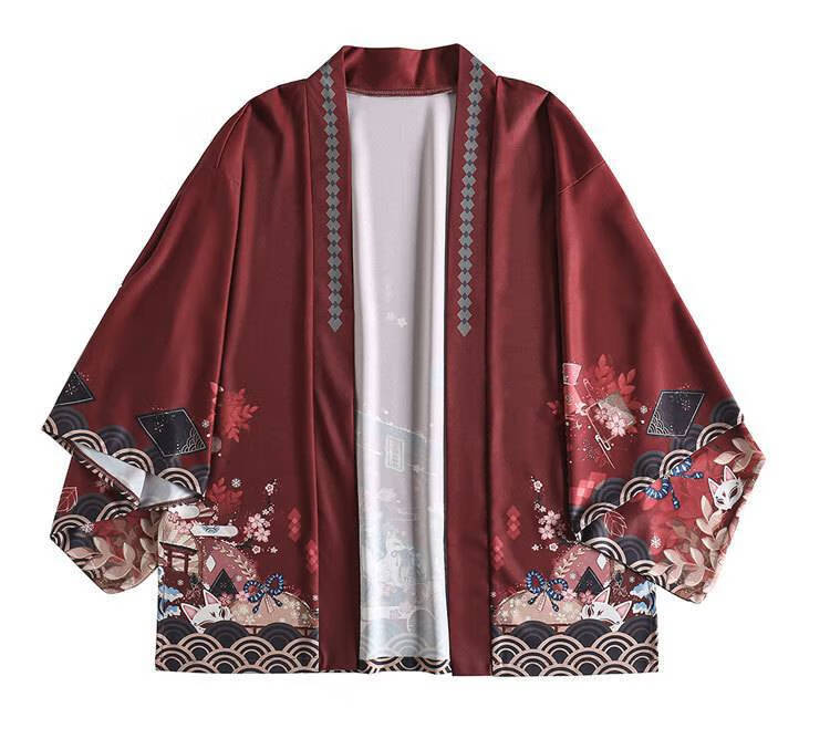 官图漫衣格遇见稻荷神晒和风羽织日式外套宽松男女开衫和服上衣2009