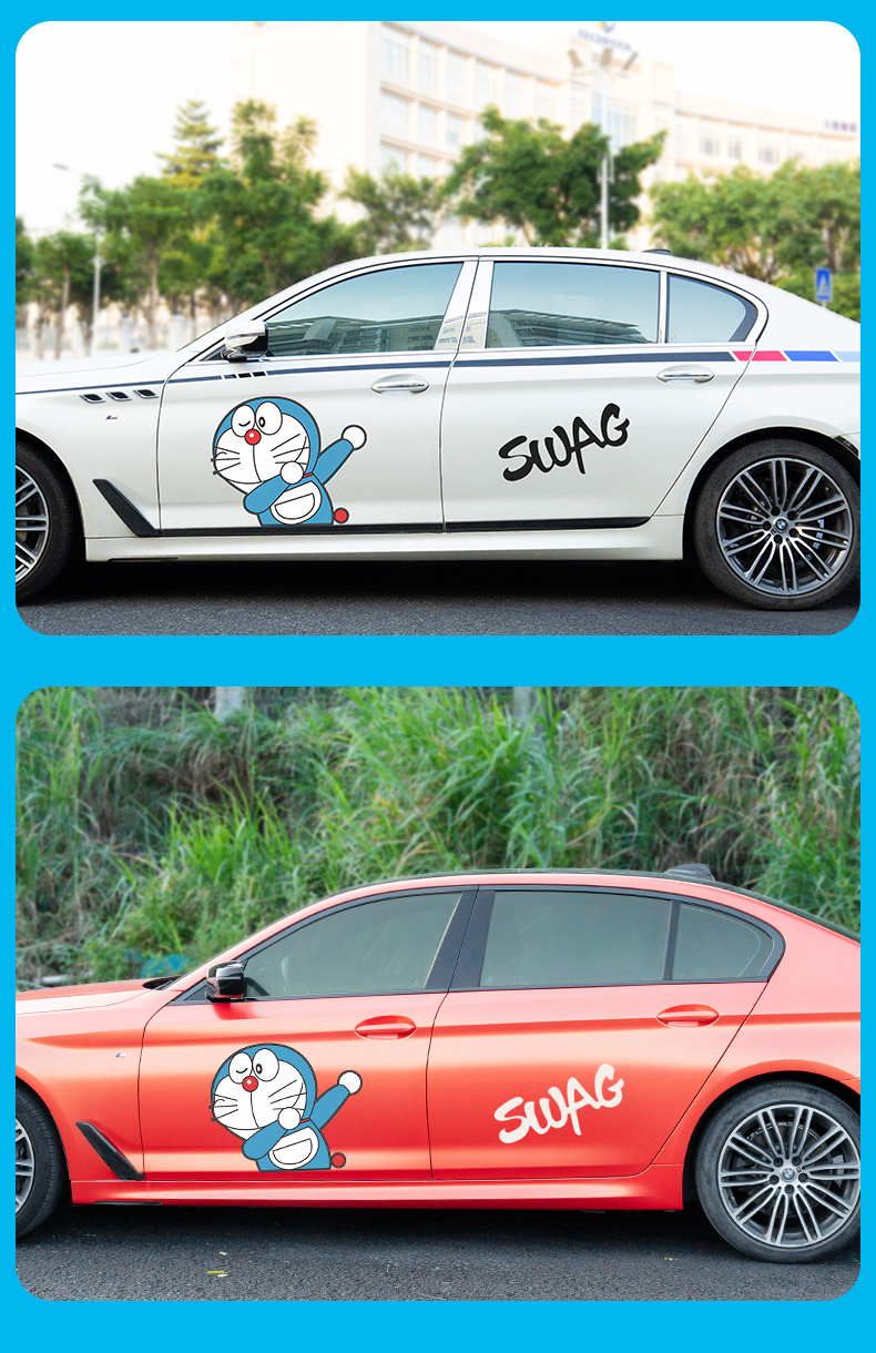 迪彦哆啦a梦汽车贴纸车身车门贴创意个性划痕遮挡叮当猫卡通动漫车贴