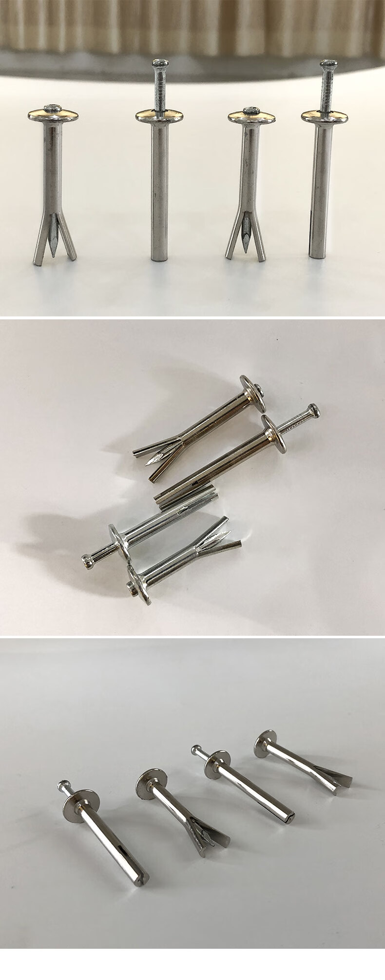 美式膨胀钉快速击芯钉防盗网专用插片壁虎镀锌膨胀钉不锈钢圆头m6镀锌