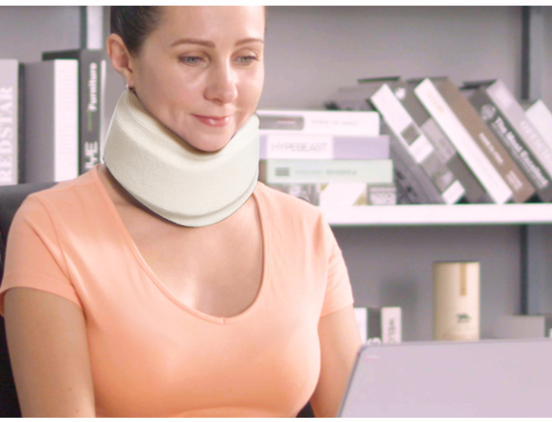 颈托护颈软式医用办公室颈椎防低头固定器海绵颈托两用版vp0203棕色s