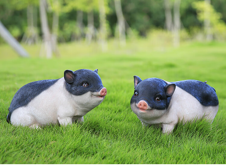 仿真超市花猪小香猪摆件餐厅雕塑假的动物摆设模型花园庭院子装饰乳