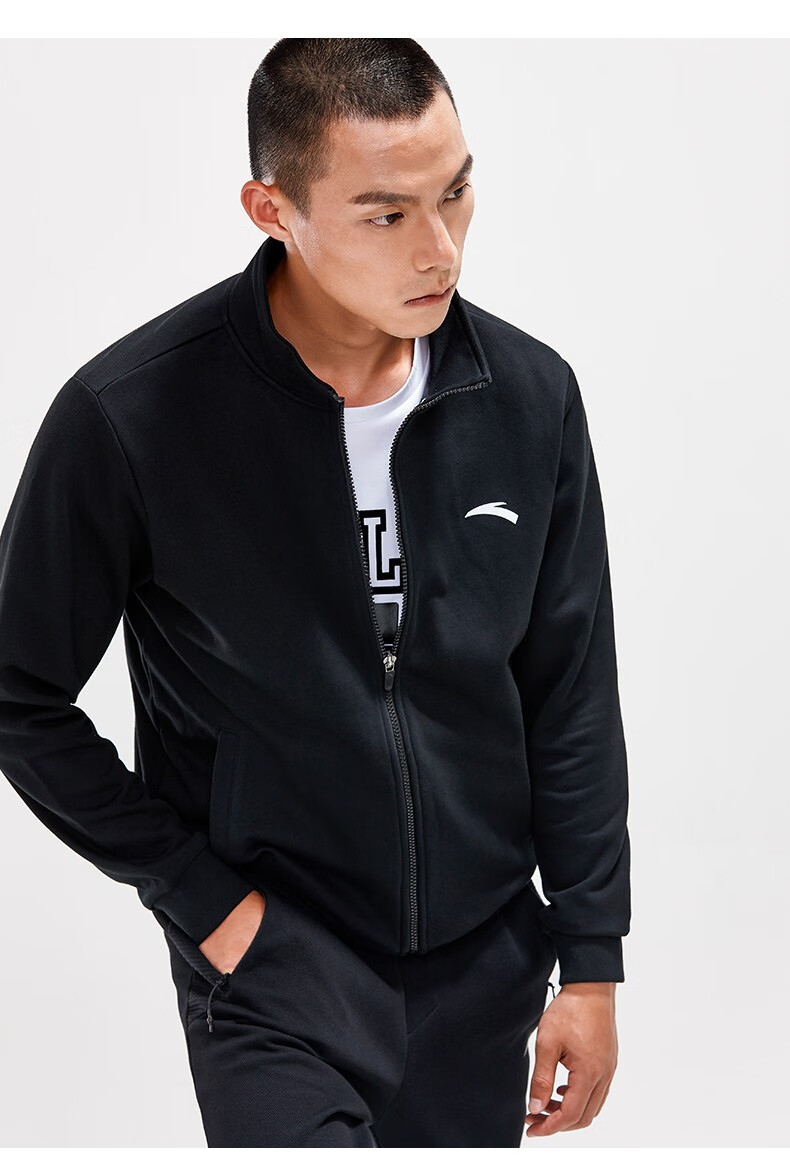 安踏套装男装运动套装款休闲外套冬季保暖运动服健身服卫衣卫裤运动