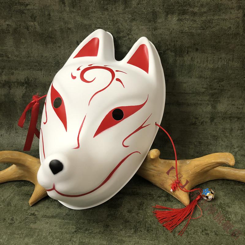 定制礼物暗部和风萤火狐狸面具全脸猫cos中国风古风pvc儿童男 狐妖d款
