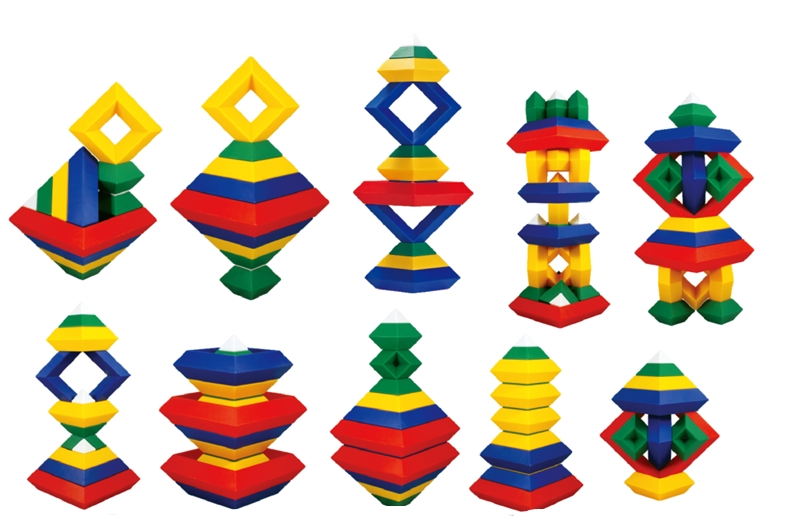 拼搭智慧金字塔积木玩具儿童百变智力魔塔菱形创意鲁班塔玩具金字塔15