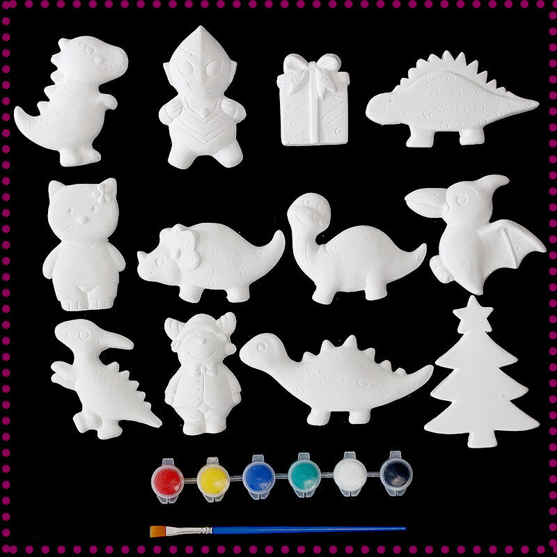 金归石膏娃娃儿童手工diy涂鸦幼儿园创意石膏涂色画模具白胚陶瓷绘画