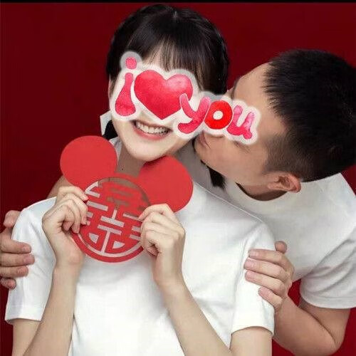 结婚拍照小物件 情侣拍照道具喜字结婚证登记用品领证摆手捧花束小