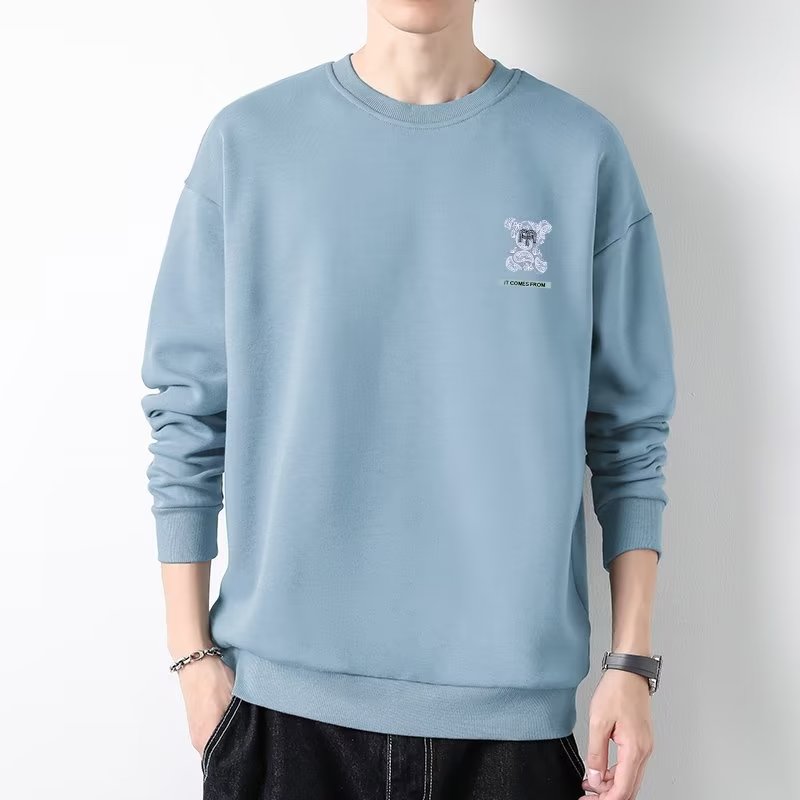 轨店贝兹卡洛套头卫衣男圆领春秋款时尚炫彩印花套头百搭款上衣637076