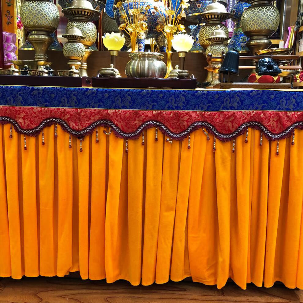 寺庙神台桌布禅修佛具寺庙佛堂桌裙供桌布台布佛台桌罩神位供桌布定制