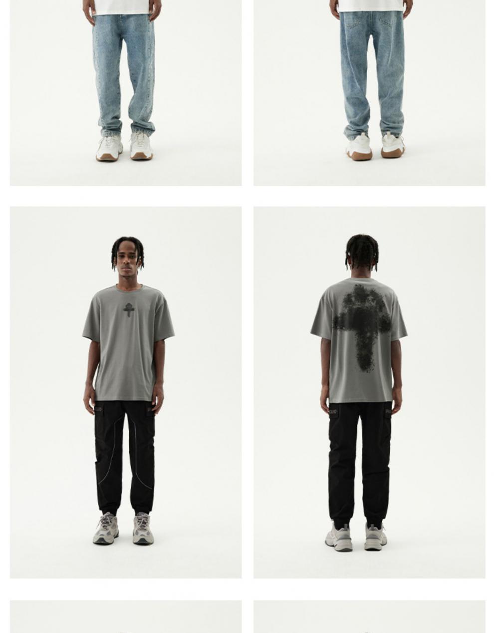 sprayground新品男女同款短袖女t恤男简约百搭质感纯棉