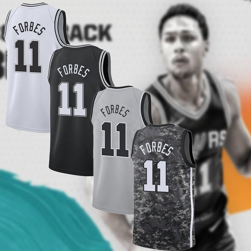 高品质耐尅全滕讯体育新款马刺队号布林福布斯球衣forbes默里迷彩版