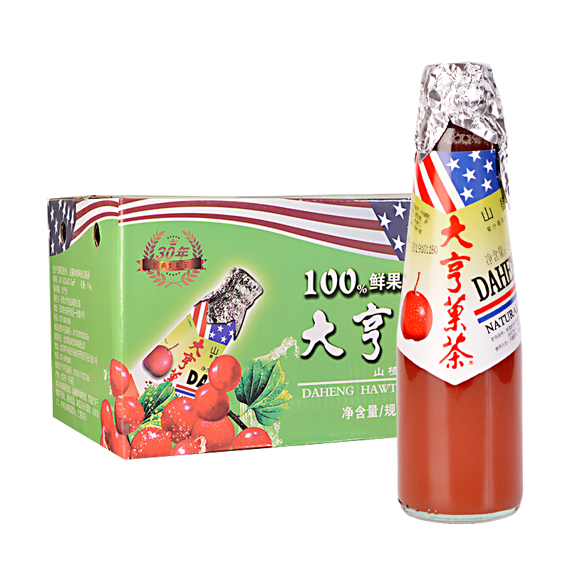 大亨山楂果茶 235ml*24瓶装整箱鲜玻璃儿时经典怀旧听 大亨果茶235ml*